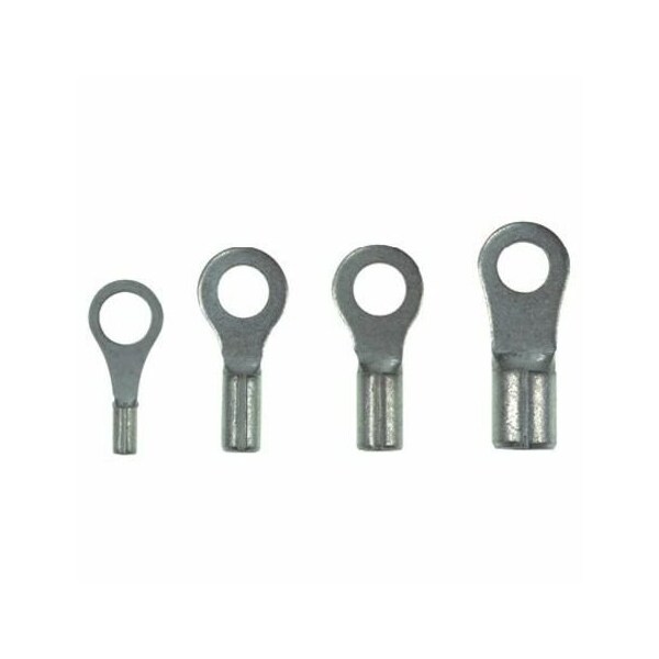 Panduit Ring Terminal, M5 Stud Size, 10 AWG, 2,000 V, Bare Insulated, Bare, 50 PK PM6-5R-L - main